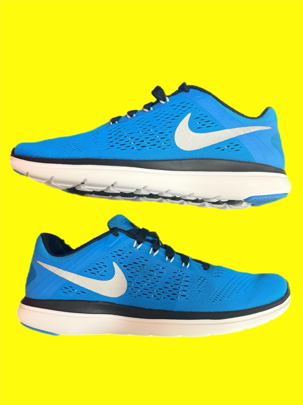 Nike Men's Bright Blue Running Shoes with White Swoosh